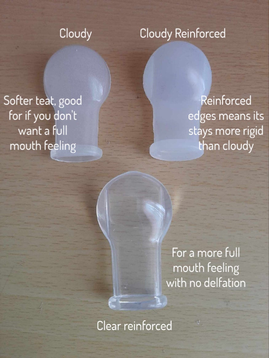 Adult clearance pacifier teat